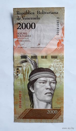 Венесуэла. 2000 боливаров 2016 г. UNC