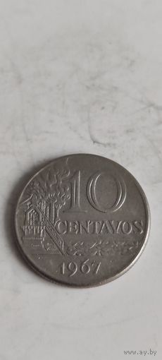 Бразилия 10 сентавос 1967