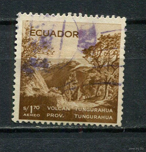 Эквадор - 1955/1957 - Вулкан Тунгурауа 1,70S. Авимарка - [Mi.901] - 1 марка. Гашеная.  (LOT Fx44)-T10P52
