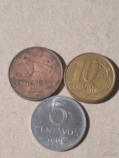 Бразилия. 3 монеты