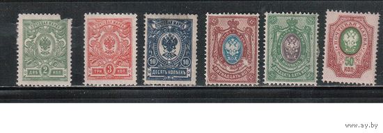 Россия-1908 (Заг.95-)  *  , Стандарт, 19-й выпуск,  6марок