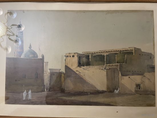 Волчек Виктор Матвеевич (1910-1985) Старая Бухара акварель 30x50 см работа