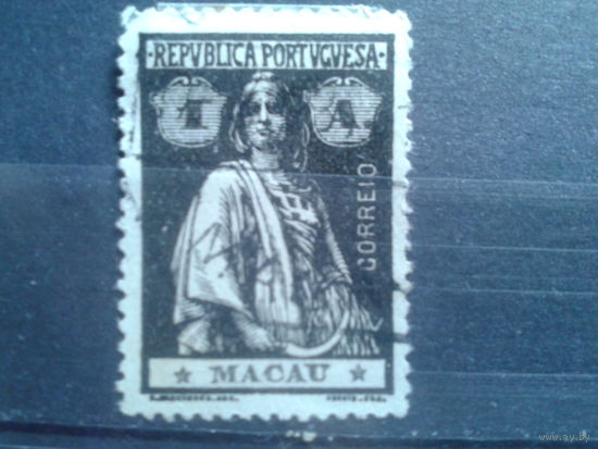 Макао, колония Португалии, 1913. Стандарт, Церера. Mi-1,70 евро гаш.