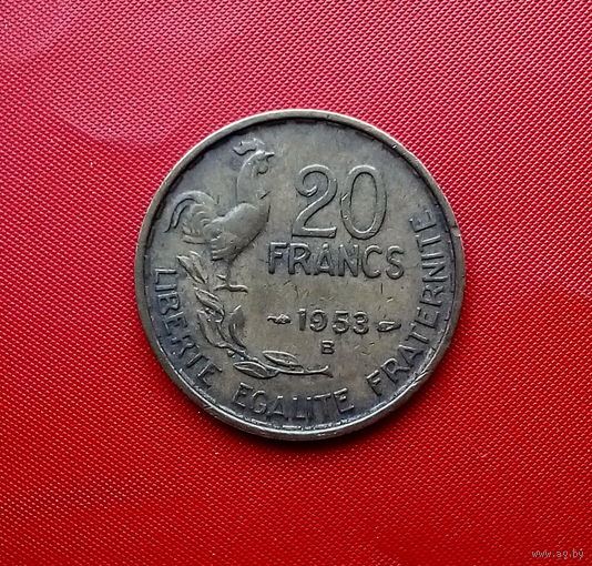 21-10 Франция, 20 франков 1953 г. (B - Бомон-ле-Роже)