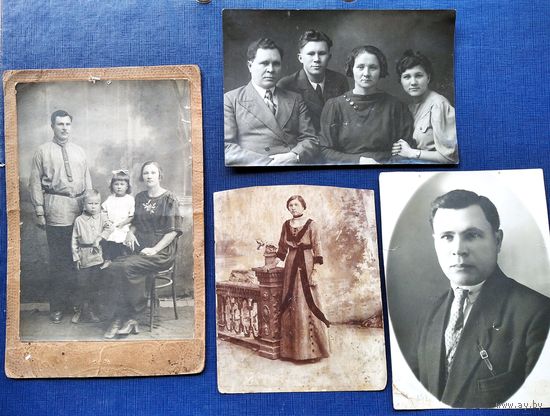 Лот семейных фотографий 1920-1930. 4 фото. Цена за все.