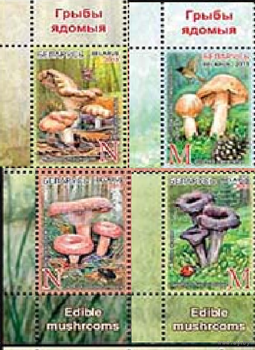 Флора 2013 Беларусь Европейские Грибы УГОЛ MNH**