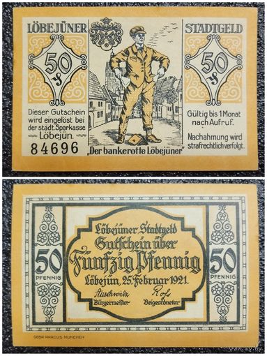 50 пфеннигов Германия 1921 г. Лёбейюн (Lobejun) нотгельд