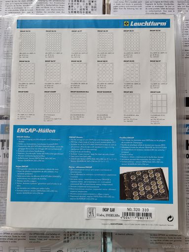 Листы для монет ENCAP SLABS, ENCAP CHAMP! Под слабы и кроненпробки! Целая упаковка! Leuchtturm! Пачка 2 шт! Германия, Лёйхтурм, Leuchtturm! ВОЗМОЖЕН ОБМЕН!