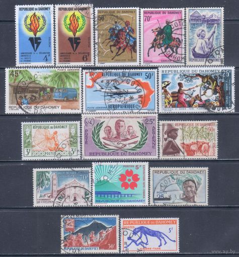 [2808] Дагомея. 16 гашеных марок.