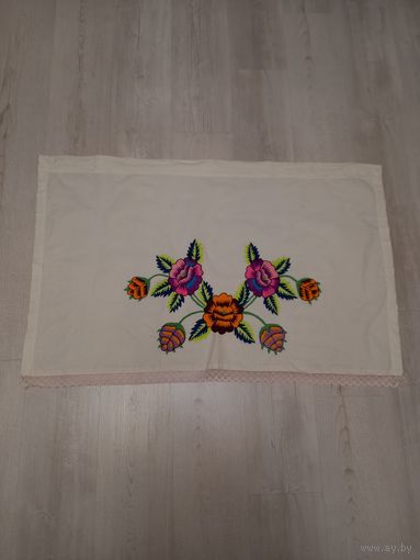 Вышивка старинная шторка, занавеска