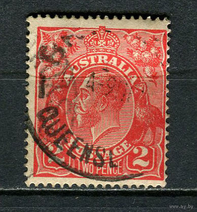 Австралия - 1914/1923 - Король Георг V 2P - [Mi.35XA] - 1 марка. Гашеная.  (Лот 11JR)-T3P19