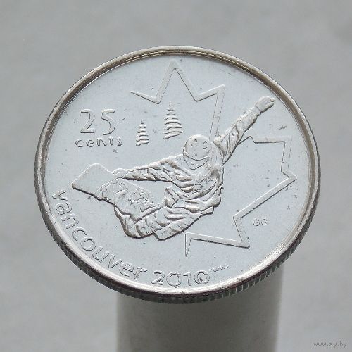 Канада 25 центов 2007 XXI зимние Олимпийские Игры, Ванкувер 2010 - Сноуборд