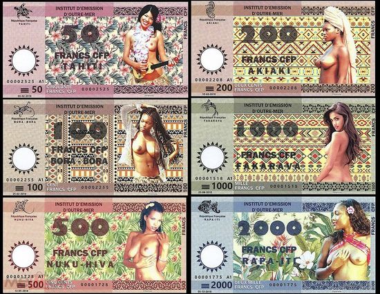 (UB) ФРАНЦУЗСКАЯ ПОЛИНЕЗИЯ 50,100,200,500,1000,2000 франков 2018 ПРЕСС,полимер,частный выпуск