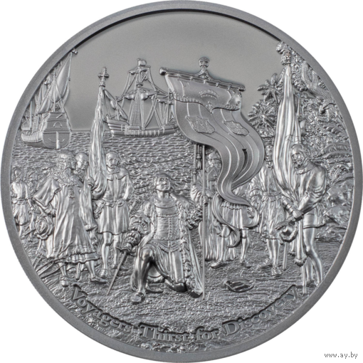 RARE Острова Кука 10 долларов 2021г. "Путешественники Жажда открытий - Время летит". Black Proof. Монета в капсуле; подарочном футляре; номерной сертификат; коробка. СЕРЕБРО 62,20гр.(2 oz).