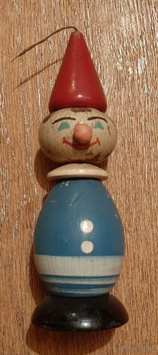 Игрушка детская, клоун,  дерево, роспись,  винтаж СССР.