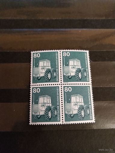 1975 Германия ФРГ техника трактор угловой квартблок чистая MNH** (1-л1)