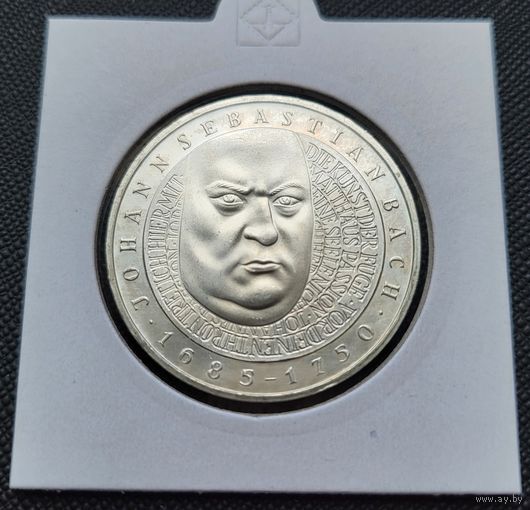 10 марок 2000 Германия 250 лет со дня смерти Иоганна Себастьяна Баха! Серебро 15,5 грамма 925 пробы 0,461 унции! Состояние! ВОЗМОЖЕН ОБМЕН!