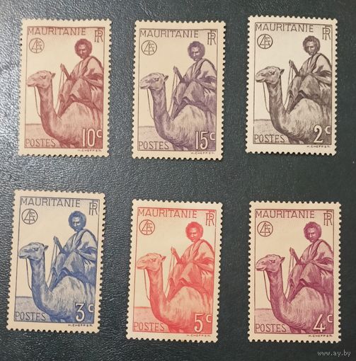 Французские колонии Мавритания 1938 фауна верблюды * и **