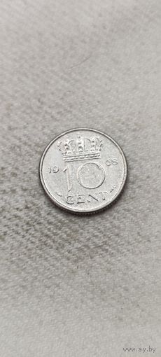 Нидерланды 10 цент 1968