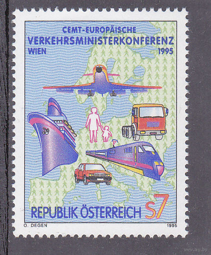 АВСТРИЯ  1995. КОНФЕРЕНЦИЯ МИНИСТРОВ ТРАНСПОРТА. Корабли. АВИАЦИЯ. Mih.: # 2159. MNH