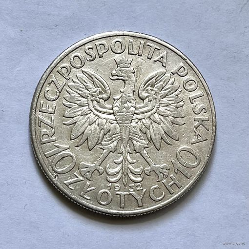 Монета СЕРЕБРО Польша 10 злотых 1932 год Ядвига ОТЛИЧНЫЕ