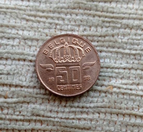 Werty71 Бельгия 50 сантимов 1998 Шахтёр Лампа