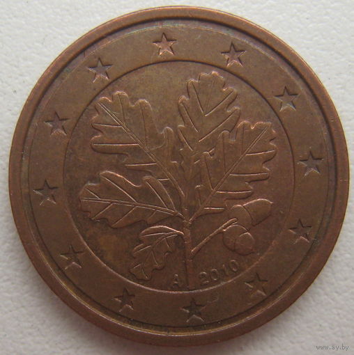 Германия 2 евроцента 2010 г. A, D, F,G, J. Цена за 1 шт.