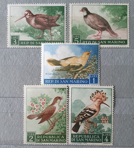 Сан Марино птицы 5шт