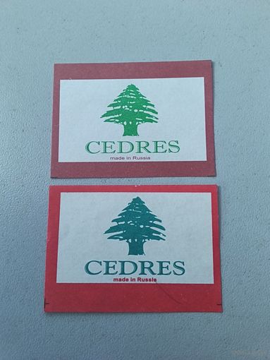 Спичечные этикетки АО Солнце. CEDRES. 1998 год