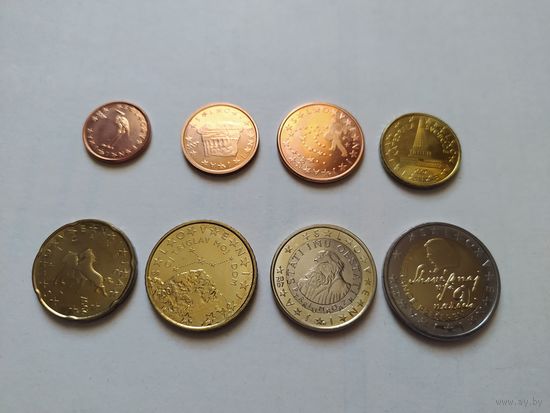Словения набор монет евро (8 штук), 2007) [UNC]