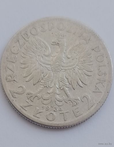 2 злотых 1934г.
