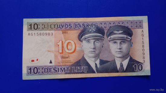 Литва 10 лит 2001
