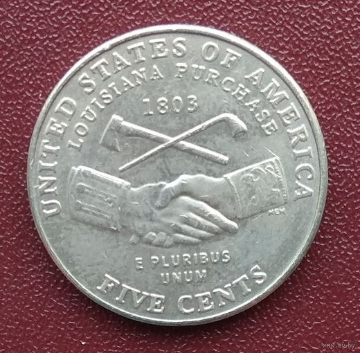 США. 5 центов. Экспедиция Льюиса и Кларка. 2004 год. "Р"