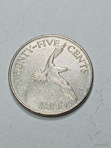 Бермудские острова 25 центов 1999 года .