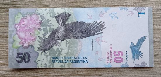 Werty71 Аргентина 50 песо 2018 UNC банкнота птица андский кондор