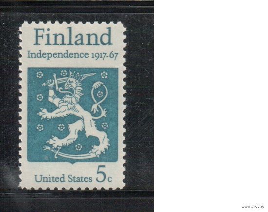 США-1967, (Мих.933),  *   , Финляндия, Герб (одиночка)