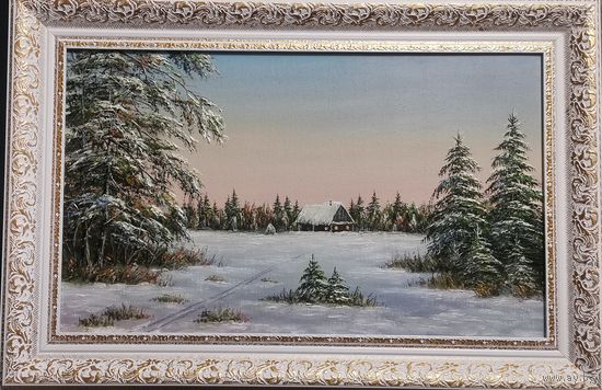 Картина маслом"Морозный день"