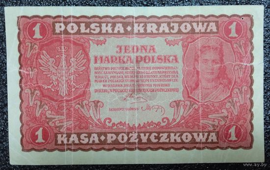 1 марка Польша 1919 г.