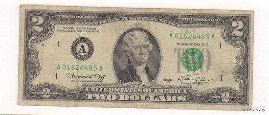 2 доллара США, 1976 года буквы A, C, I.