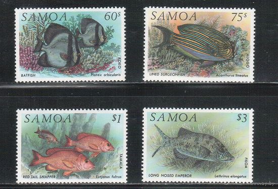 Самоа -1993 (Мих.746-749) , ** , Морская фауна, Рыбы,(полная серия)