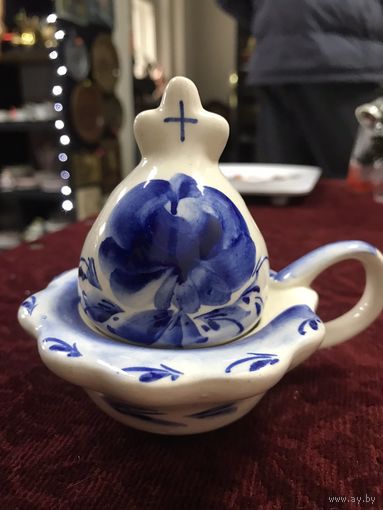 Гжель,подсвечник