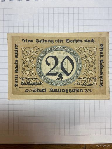 20 пфеннигов (нотгельды) г. Германия Релингхафен-1201