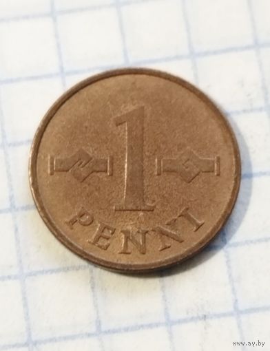1 пенни 1963 года Финляндия, отличный!