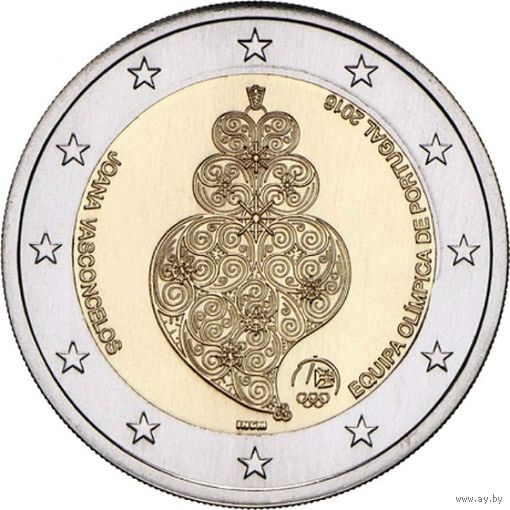 2 евро Португалия 2016 Олимпийские игры в Рио  UNC из ролла