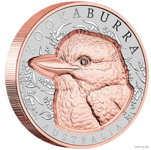 Ниуэ 2 доллара 2025г. "Кукабарра". Rose Gold. Монета в капсуле; деревянном подарочном футляре; номерной сертификат; коробка. СЕРЕБРО 31,10гр.(1 oz).