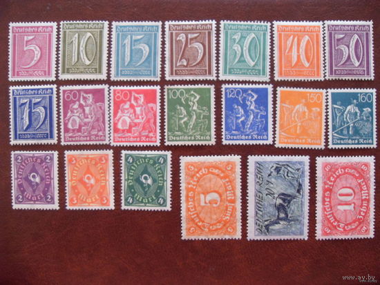 DR Рейх. 1921/1922 Mi.177-196 Wz.2 полная серия