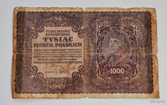 1919 год  Польша 1000 злотых Костюшко