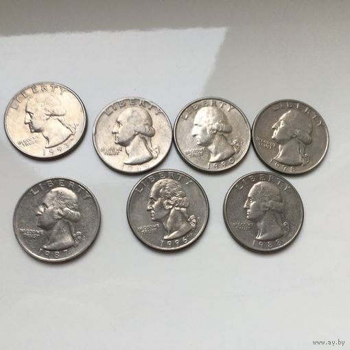 25центов (квотеры), 7 шт