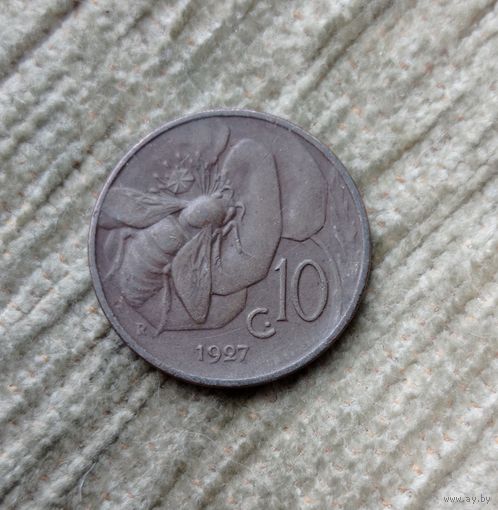Werty71 Италия 10 чентезимо 1927 Пчела