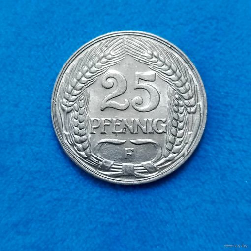 25 пфеннигов (1909г.) (F). Состояние!Расспродажа!